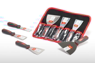 Jogo betumadeiras INOX e raspador com bolsa