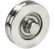 Roda "U" com parafuso 1 rolamento inox