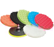 Jogo esponjas polimento com velcro ondulada