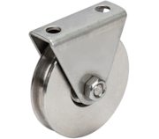 Roda "U" para aparafusar 1 rolamento inox